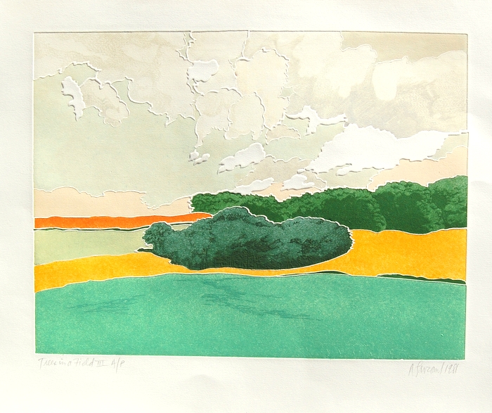 Print of Trees in a Field III